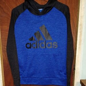 Adidas Royal Blue and Black Logo Pullover Hoodie